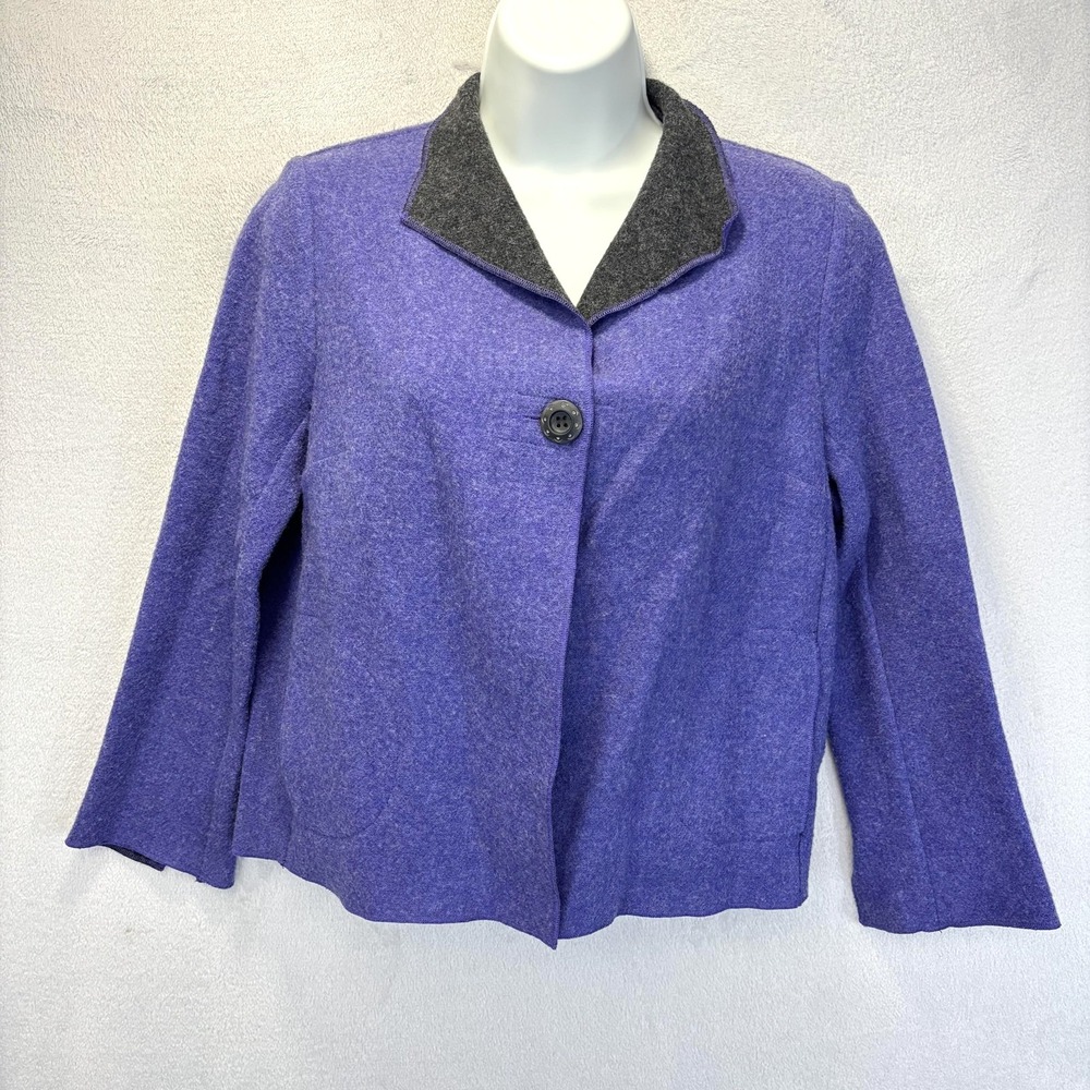 Sigrid Olsen Sport 3 Seasons Wool Blend Short Jacket Petite P (PS Small) Purple